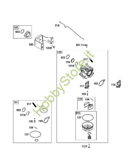 C - GRUPPO CARBURATORE B&S - 10 €¦ 104M0B-0123-H5 brand Stihl